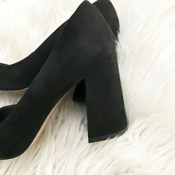 MIX NO. 6 | Black Ommi 3.5" Block Heel Heels Pump Pumps Microsuede | Size 9 - Picture 4 of 11